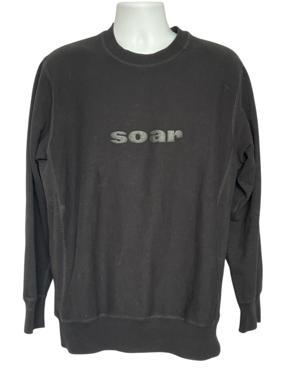 Soar Sweatshirt Crewneck Black Size L 100% Cotton